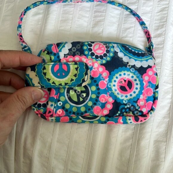 Justice Blue and Pink Clutch with Vibrant Pattern - Picture 9 of 11